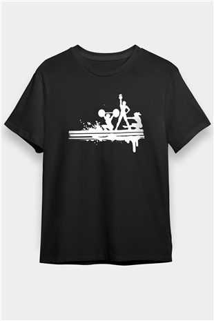 Fitness Siyah Unisex Tişört T-Shirt - TişörtFabrikası