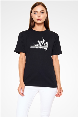 Fitness Siyah Unisex Tişört T-Shirt - TişörtFabrikası