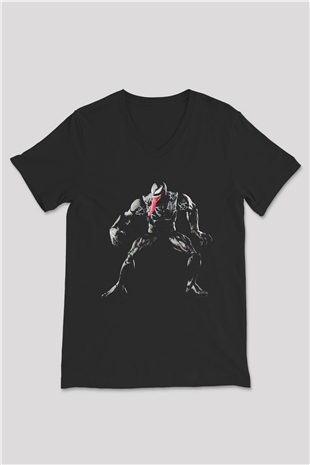 Fitness Siyah Unisex V Yaka Tişört