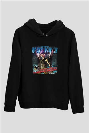 Five Finger Death Punch Baskılı Unisex Siyah Hoodie