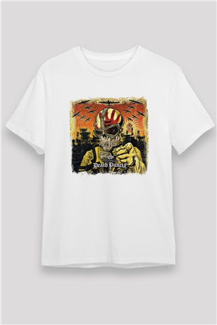 Five Finger Death Punch Baskılı Unisex Beyaz Tişört