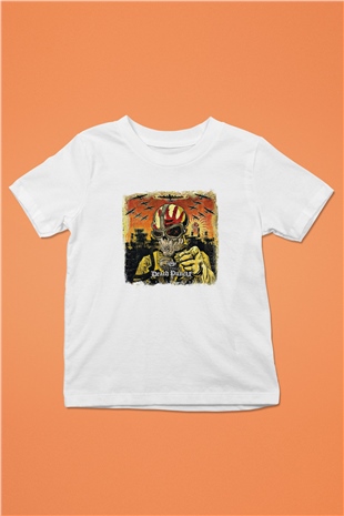 Five Finger Death Punch Baskılı Unisex Beyaz Çocuk Tişört