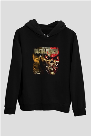 Five Finger Death Punch Baskılı Unisex Siyah Hoodie