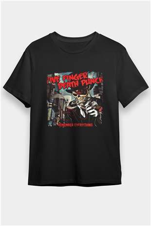 Five Finger Death Punch Baskılı Unisex Siyah Tişört
