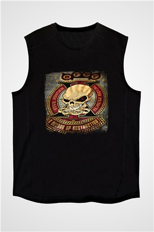 Five Finger Death Punch Baskılı Unisex Siyah Kolsuz Tişört