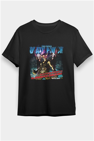 Five Finger Death Punch Baskılı Unisex Siyah Tişört