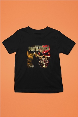 Five Finger Death Punch Baskılı Unisex Siyah Çocuk Tişört
