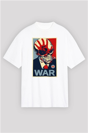 Five Finger Death Punch Beyaz Unisex Oversize Tişört T-Shirt