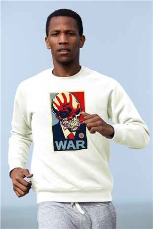 Five Finger Death Punch Beyaz Unisex Sweatshirt