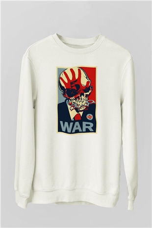 Five Finger Death Punch Beyaz Unisex Sweatshirt