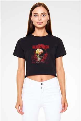 Five Finger Death Punch Siyah Crop Top Tişört