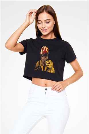 Five Finger Death Punch Siyah Crop Top Tişört