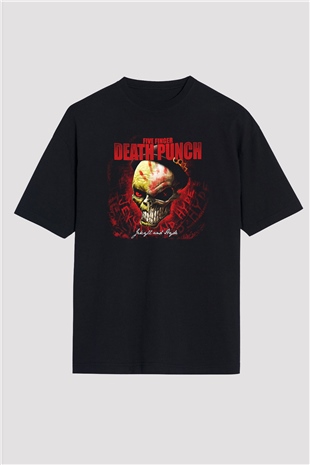 Five Finger Death Punch Siyah Unisex Oversize Tişört T-Shirt