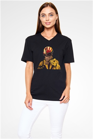 Five Finger Death Punch Siyah Unisex V Yaka Tişört T-Shirt