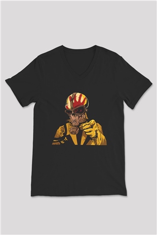 Five Finger Death Punch Siyah Unisex V Yaka Tişört T-Shirt