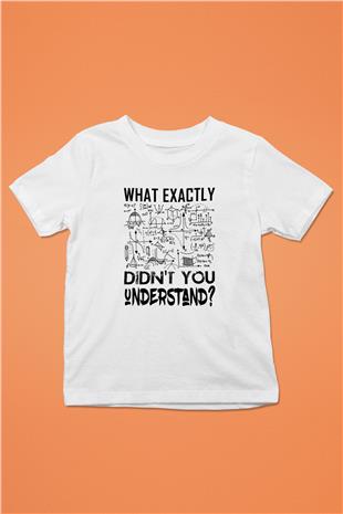 Fizik Grafikler Denklemler Baskılı Unisex Beyaz Çocuk Tişörtü - Tshirt