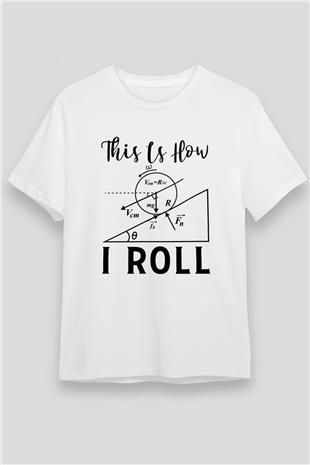 Fizik Mekanik Baskılı Unisex Beyaz Tişört - Tshirt