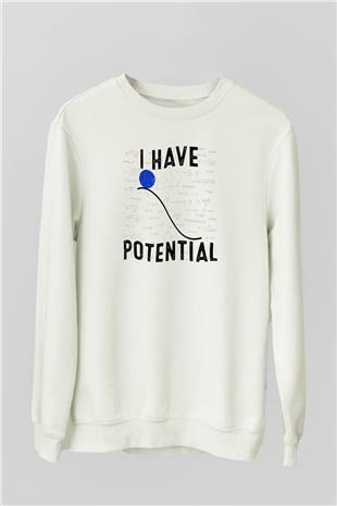 Fizik Potansiyel Enerji Baskılı Unisex Ekru Sweatshirt