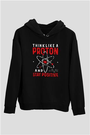 Fizik Proton Pozitif Baskılı Unisex Siyah Hoodie