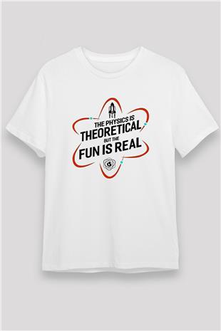 Fizik Teorik Baskılı Unisex Beyaz Tişört - Tshirt
