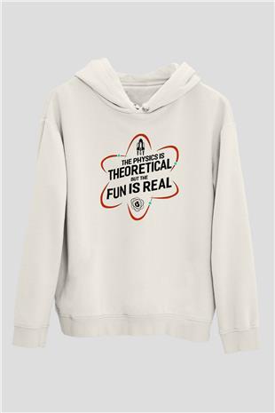 Fizik Teorik Baskılı Unisex Ekru Hoodie