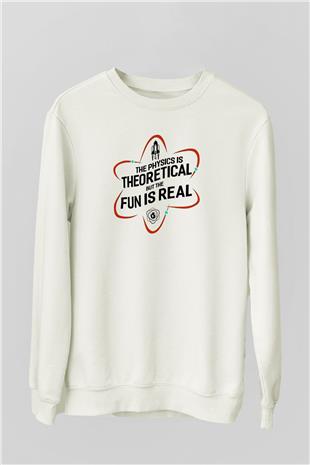 Fizik Teorik Baskılı Unisex Ekru Sweatshirt