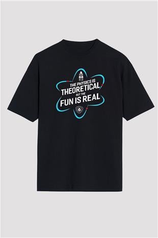 Fizik Teorik Baskılı Unisex Oversize Tişört - Tshirt