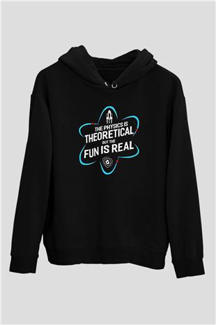 Fizik Teorik Baskılı Unisex Siyah Hoodie