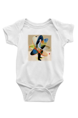 Fizikçi Baskılı Beyaz Unisex Bebek Body - Zıbın