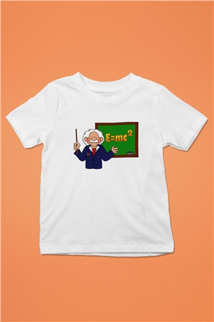 Fizikçi Baskılı Beyaz Unisex Çocuk Tişört