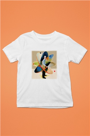 Fizikçi Baskılı Beyaz Unisex Çocuk Tişört