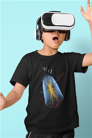 Fizikçi Baskılı Siyah Unisex Çocuk Tişört