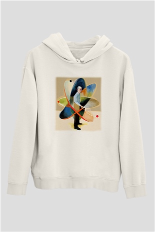 Fizikçi Beyaz Unisex Hoodie