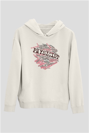 Fizikçi Beyaz Unisex Hoodie