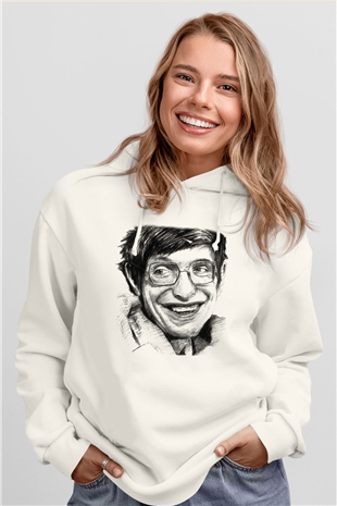 Fizikçi Beyaz Unisex Hoodie