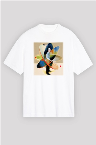 Fizikçi Beyaz Unisex Oversize Tişört T-Shirt