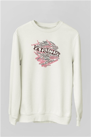Fizikçi Beyaz Unisex Sweatshirt