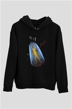 Fizikçi Siyah Unisex Kapşonlu Sweatshirt
