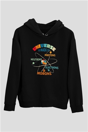 Fizikçi Siyah Unisex Kapüşonlu Sweatshirt