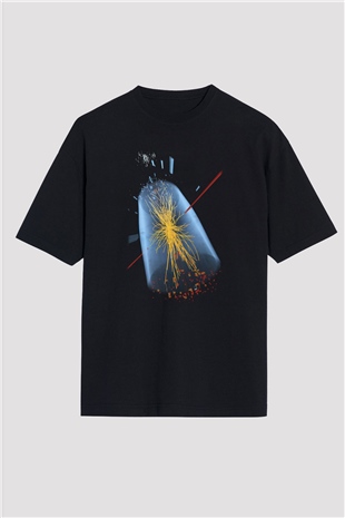 Fizikçi Siyah Unisex Oversize Tişört T-Shirt
