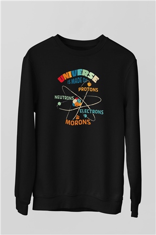 Fizikçi Siyah Unisex Sweatshirt