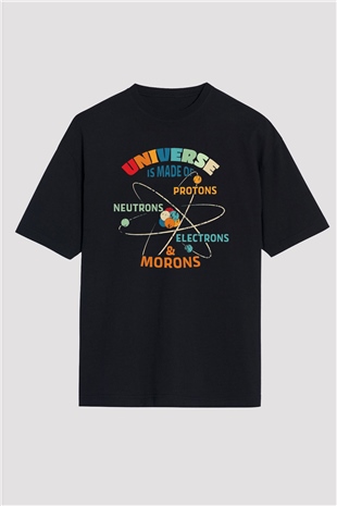 Fizikçi Siyah Oversize Tişört Oversize T-shirt - TişörtFabrikası