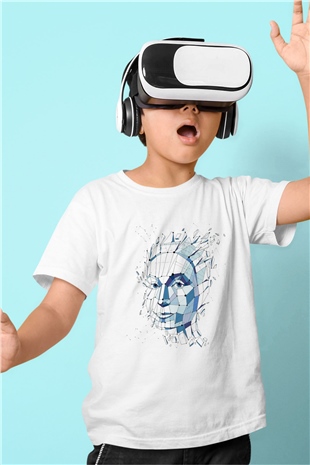 Fizyonomist Baskılı Beyaz Unisex Çocuk Tişört