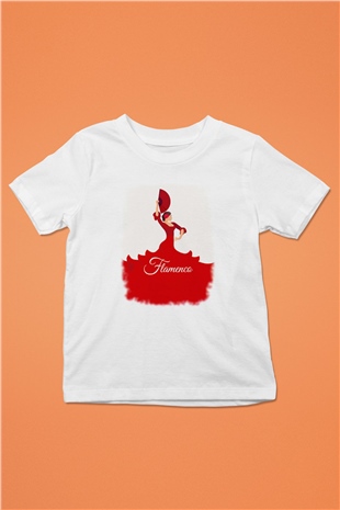 Flamenko Beyaz Unisex Çocuk Tişört