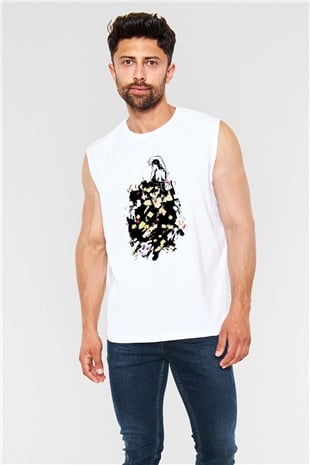Flamenko Beyaz Unisex Kolsuz Tişört