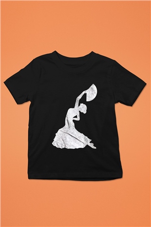 Flamenko Siyah Unisex Çocuk Tişört