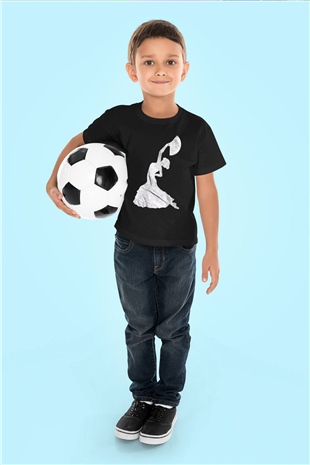 Flamenko Siyah Unisex Çocuk Tişört
