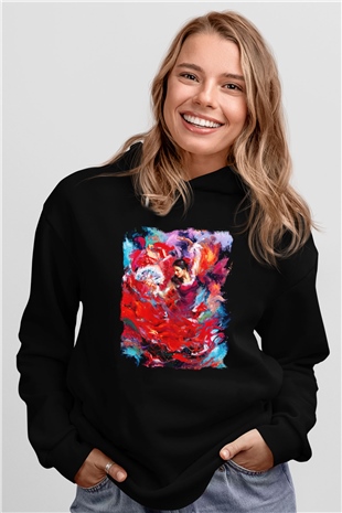 Flamenko Siyah Unisex Hoodie