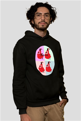 Flamenko Siyah Unisex Hoodie