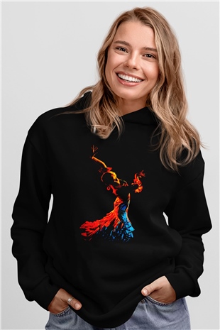 Flamenko Siyah Unisex Hoodie